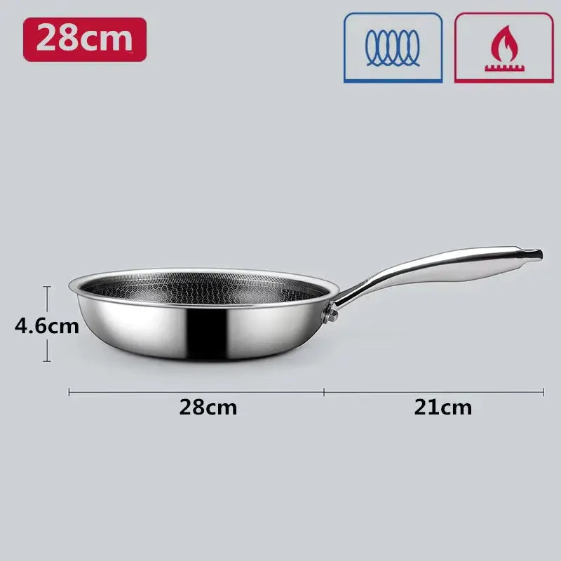 20 24 28Cm Nonstick Frying Pan Stainless Steel Cooking Skillet PFOA Free Hybrid Frying Pan Kitchen Fry Pan Dishwasher Safe JT562