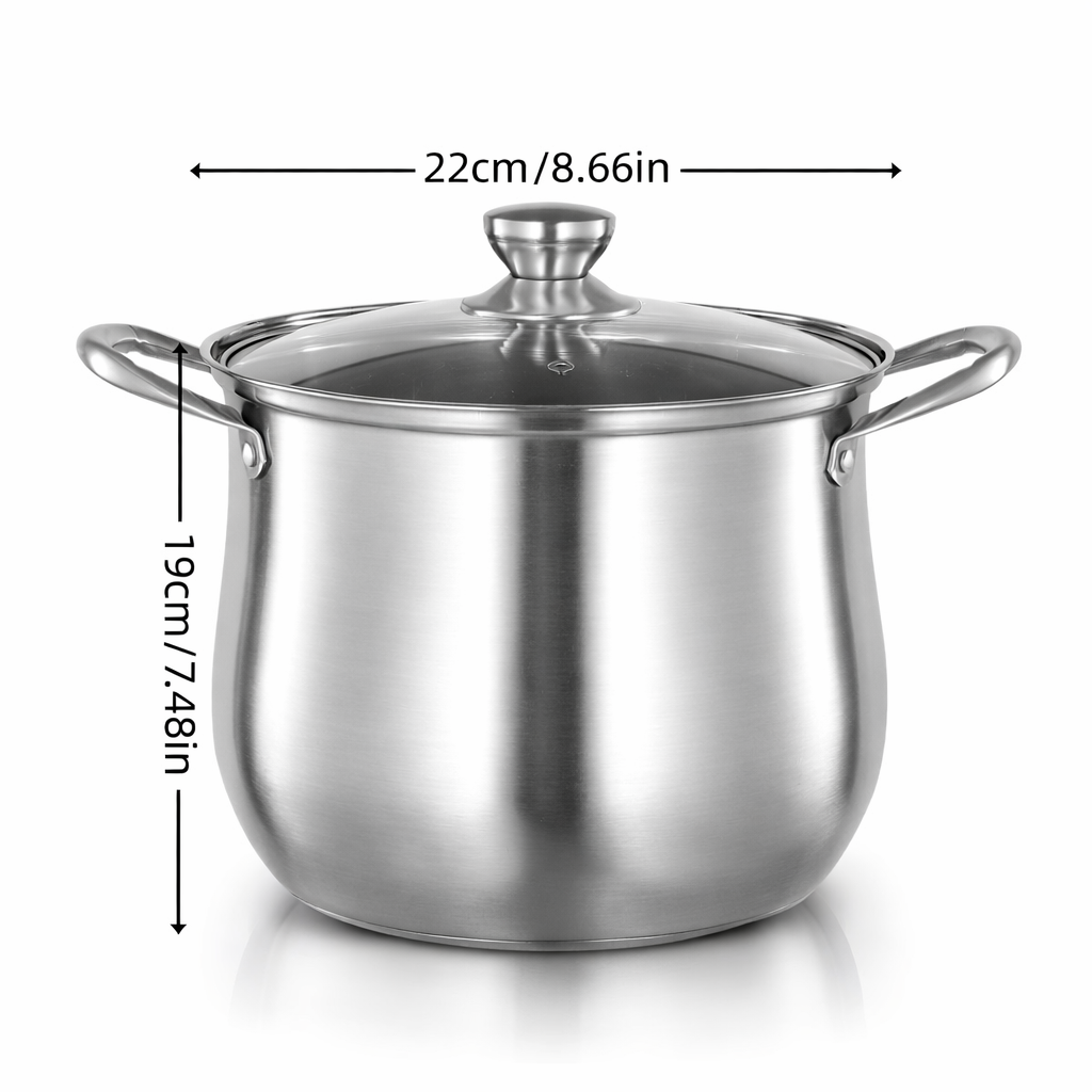 Large Stainless-Steel Cooking Pot