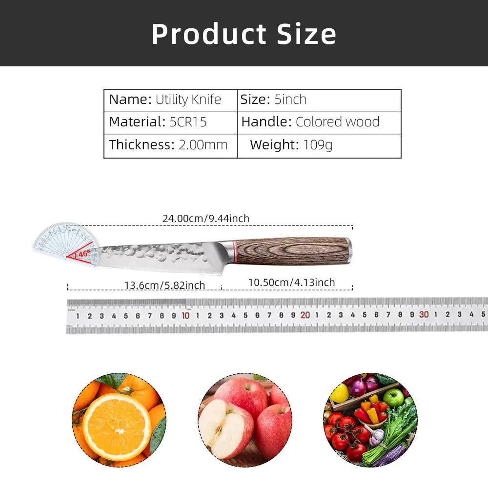 Kitchen Knife Hand Forged Meat Cleaver Boning Knife Stainless Steel Cooking Knife for Meat Sushi Vegetables