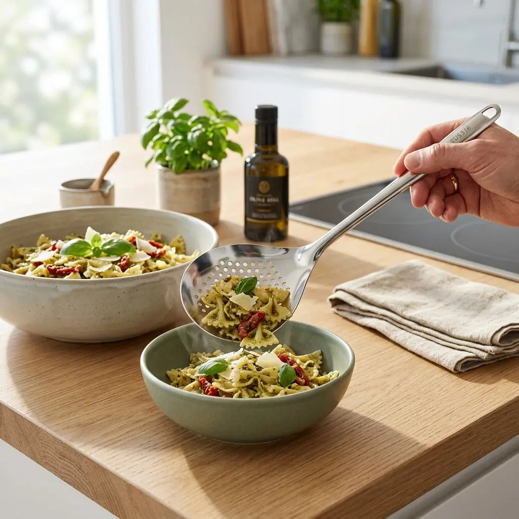 Large Durable Stainless Steel Colander Utensil Spoon