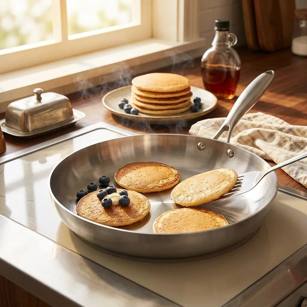 304 Non‑Stick Stainless‑Steel Frying Pan