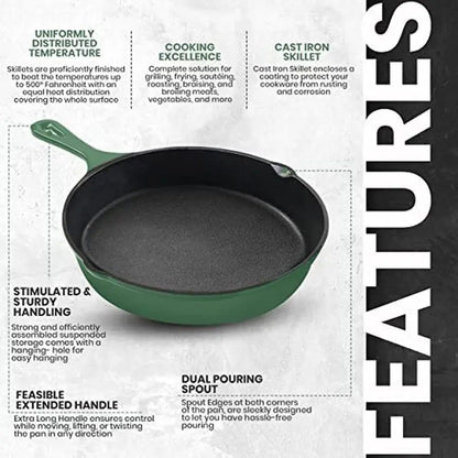 Pre-Seasoned Cast Iron Skillet Set 3-Piece - 6 , 8 and 10 Inches Utopia Kitchen