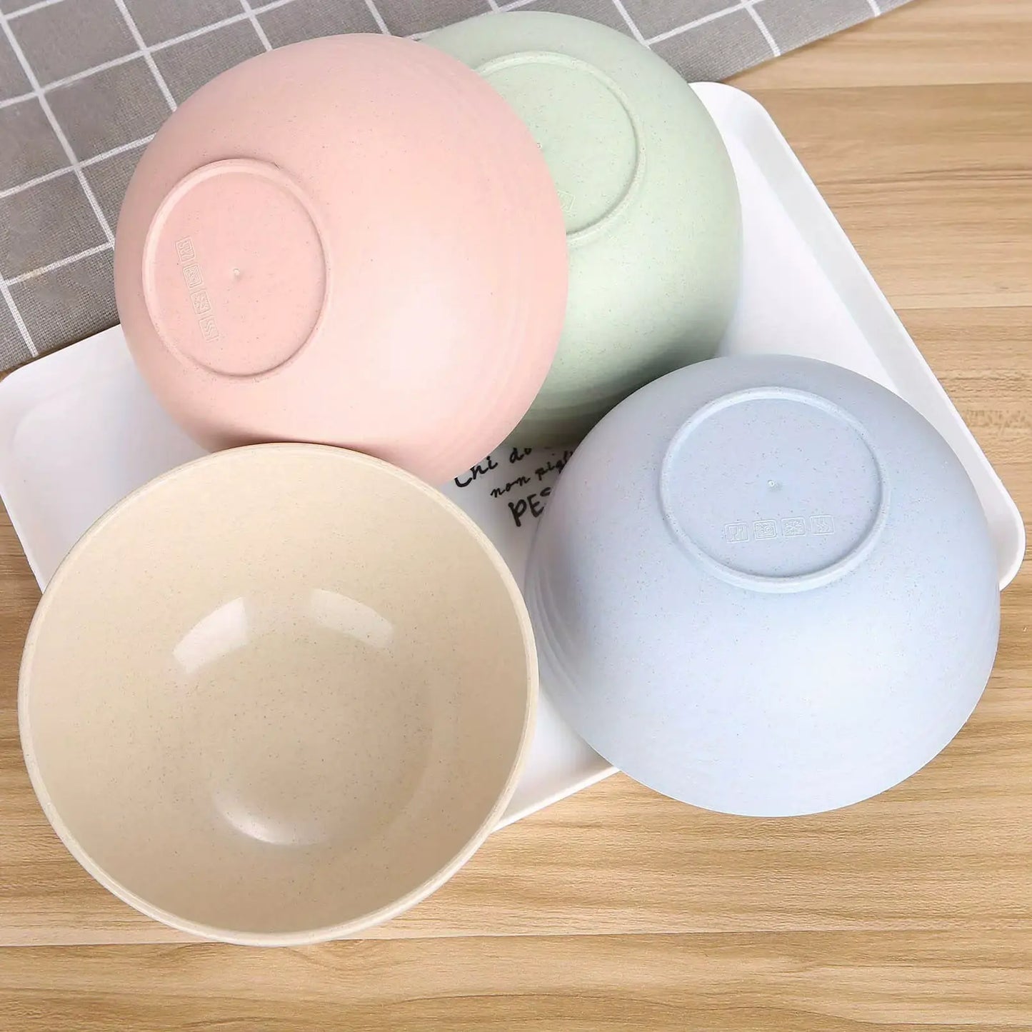 4-piece non fragile grain bowl set -24 ounce PP plastic bowl for soup/rice/grains - microwave and dishwasher safe