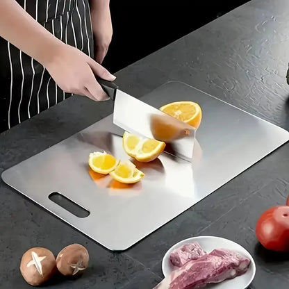 2Pcs Stainless Steel Cutting Board Set - Heavy Duty Non-Slip for Meat & Vegetables | BPA Free & Rust Proof