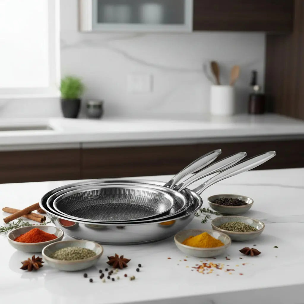 20 24 28Cm Nonstick Frying Pan Stainless Steel Cooking Skillet PFOA Free Hybrid Frying Pan Kitchen Fry Pan Dishwasher Safe JT562