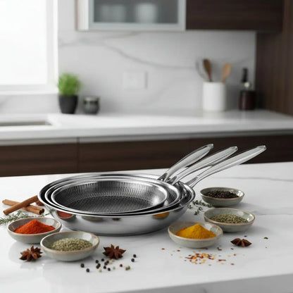20 24 28Cm Nonstick Frying Pan Stainless Steel Cooking Skillet PFOA Free Hybrid Frying Pan Kitchen Fry Pan Dishwasher Safe JT562