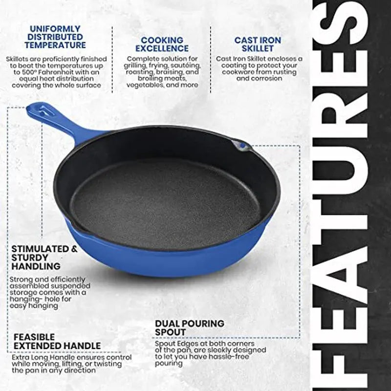 Pre-Seasoned Cast Iron Skillet Set 3-Piece - 6 , 8 and 10 Inches Utopia Kitchen
