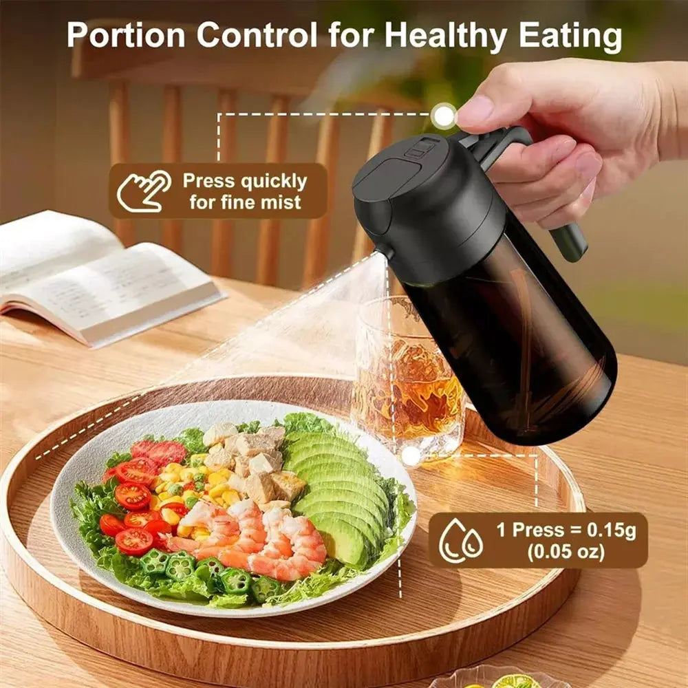 2-In-1 Glass Oil Dispenser & Sprayer - 16Oz/470Ml Leakproof Olive Oil Sprayer Bottle for Cooking, Air Fryer, BBQ, Baking, Salad