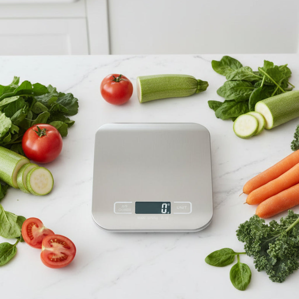 Digital Kitchen Scale 10/5Kg-1G LED Display Stainless Steel Panel Electronic Scales for Home Food Snacks Weighing Baking Tools