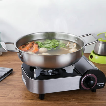 Stainless Steel Cookware Saucepan Dry Pots with Handle Home Cooking Paella Pan Seafood Rice Pot Picnic Snack Plates