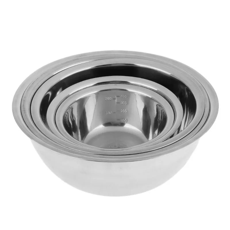 5Pcs/Set Stainless Steel Mixing Bowls Non Slip Nesting Whisking Bowls Set Mixing Bowls for Salad Cooking Baking