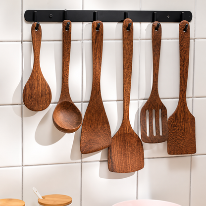 5‑Piece Thailand Teak Cooking Spoon Set