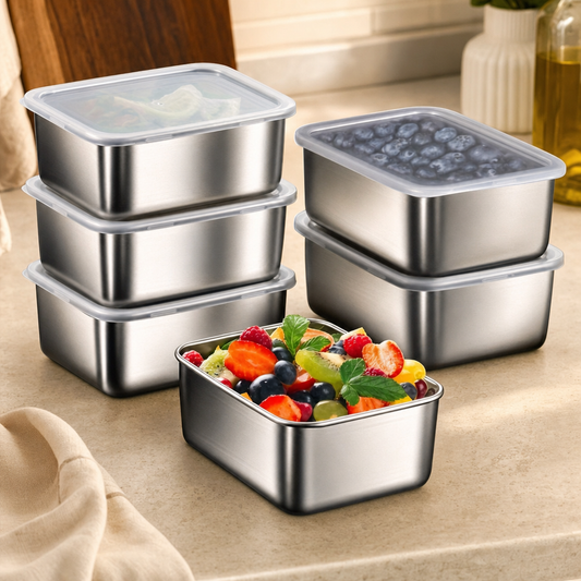 5‑Piece Stainless-Steel Food Container Set