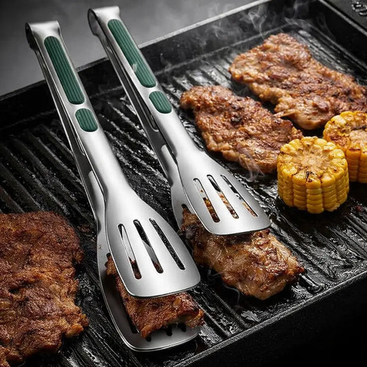 1Pc Non Slip Stainless Steel Food Tongs Meat Salad Bread Clip Barbecue Grill Buffet Clamp Cooking Tools Kitchen Accessories