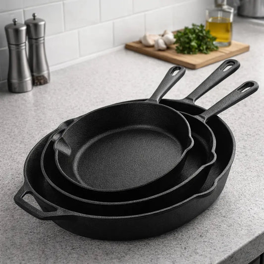 Pre-Seasoned Cast Iron Skillet Set 3-Piece - 6 , 8 and 10 Inches Utopia Kitchen