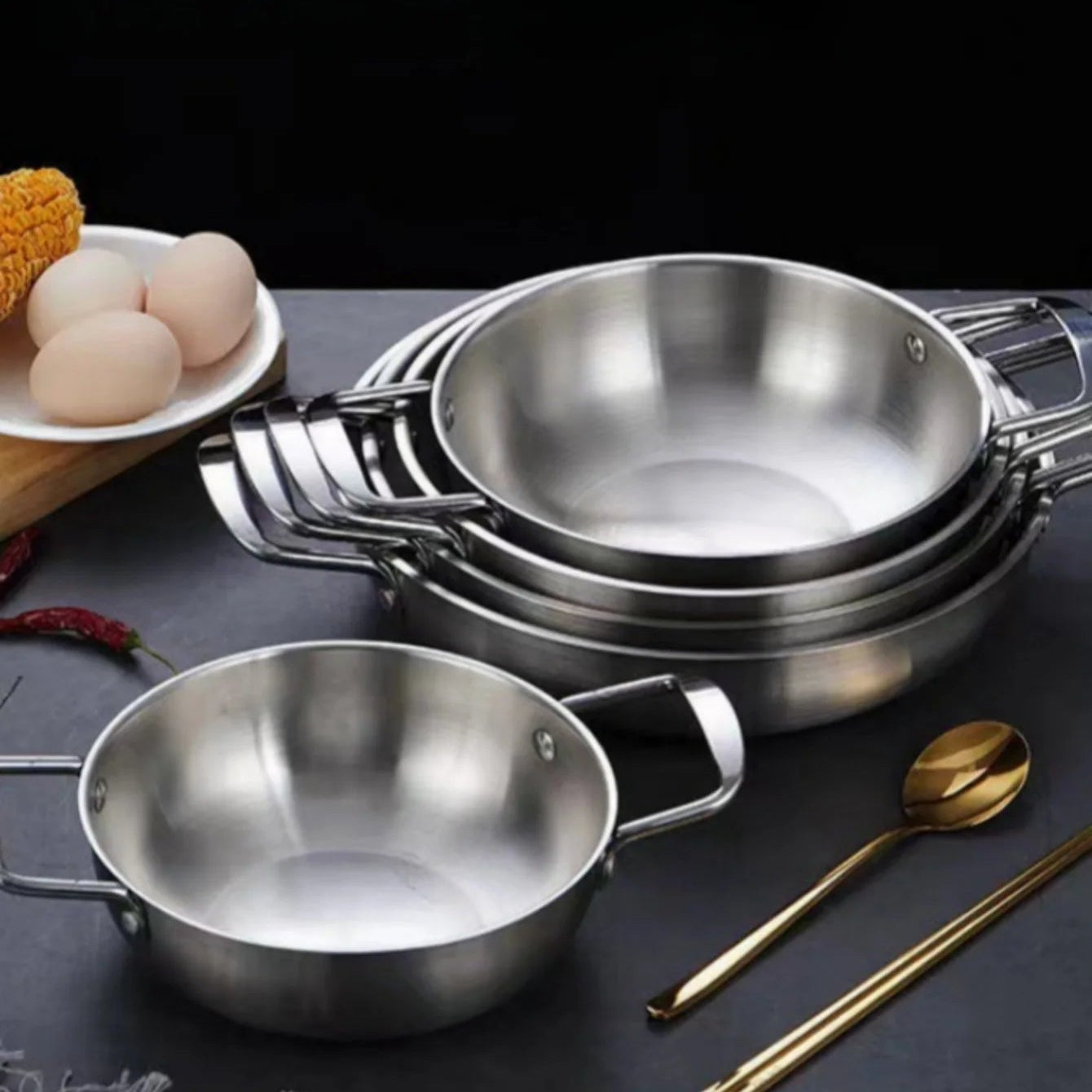 Stainless-Steel Dry Pot