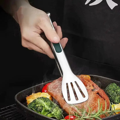 1Pc Non Slip Stainless Steel Food Tongs Meat Salad Bread Clip Barbecue Grill Buffet Clamp Cooking Tools Kitchen Accessories