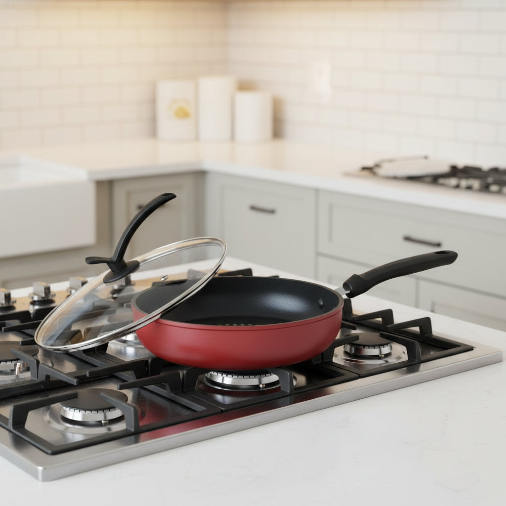 New Crystal Diamond Non-Stick Pan with Lid Multi-Functional Frying Pan Iron Easy to Clean Kitchen Cookware Gas Induction Cooker