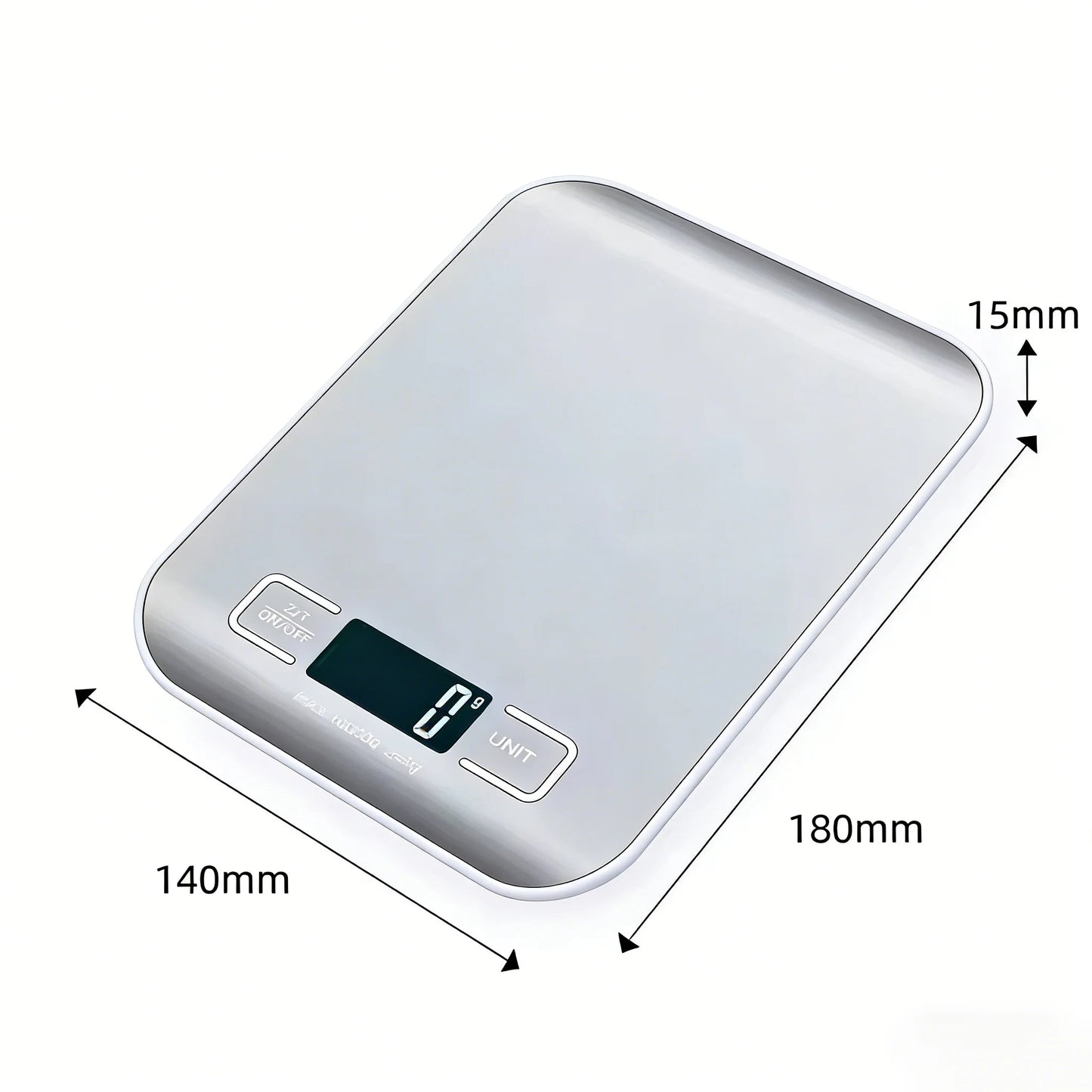 Digital Kitchen Scale 10/5Kg-1G LED Display Stainless Steel Panel Electronic Scales for Home Food Snacks Weighing Baking Tools