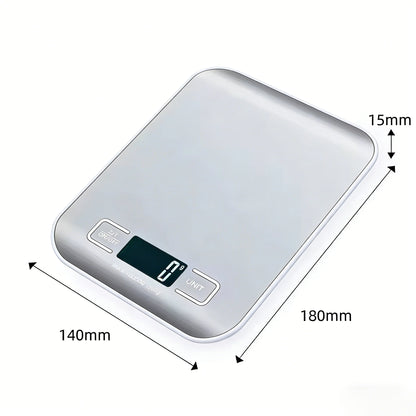 Digital Kitchen Scale 10/5Kg-1G LED Display Stainless Steel Panel Electronic Scales for Home Food Snacks Weighing Baking Tools