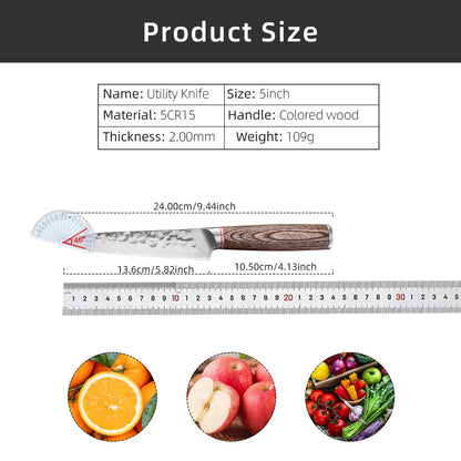 Kitchen Knife Hand Forged Meat Cleaver Boning Knife Stainless Steel Cooking Knife for Meat Sushi Vegetables