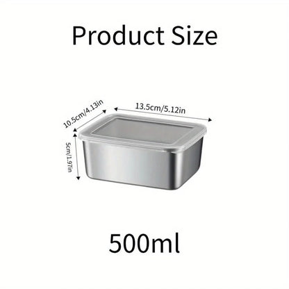 5Pc Stainless Steel Food Storage Containers Set - Airtight Bpa-Free Lunch Boxes for Meal Prep, Camping & Office, Dishwasher Safe