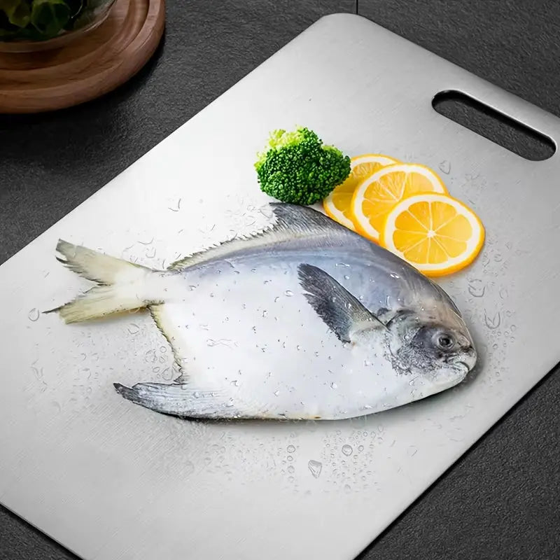2Pcs Stainless Steel Cutting Board Set - Heavy Duty Non-Slip for Meat & Vegetables | BPA Free & Rust Proof