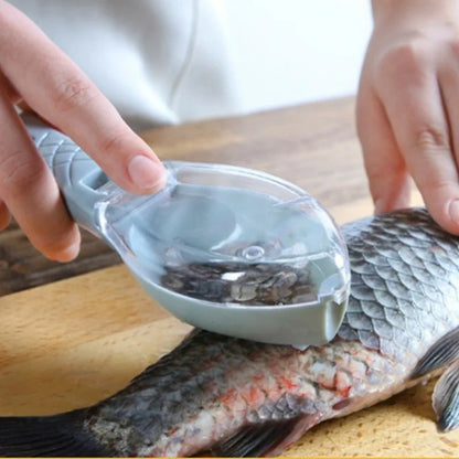 Kitchen Household Scale Scraper with Lid, Fish Scale Scraper, Manual Descaling, Brushing of Fishing Tools