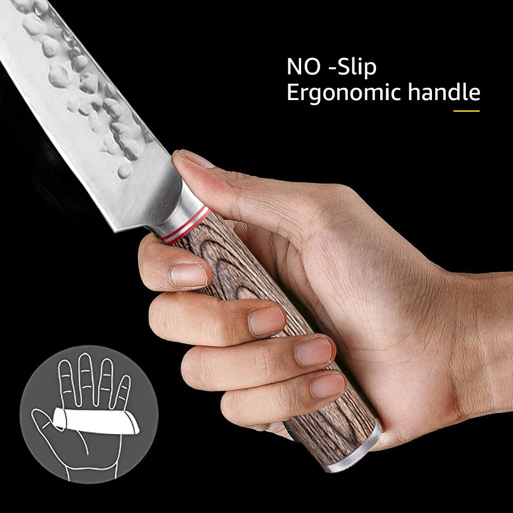 Kitchen Knife Hand Forged Meat Cleaver Boning Knife Stainless Steel Cooking Knife for Meat Sushi Vegetables