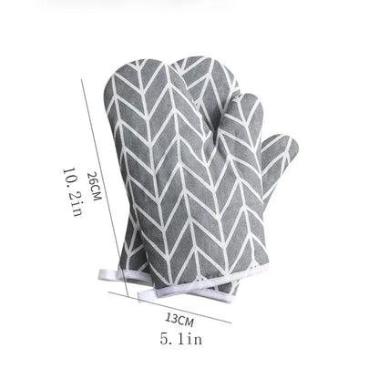 2 Pieces of Insulated Kitchen Gloves, Heat-Resistant Microwave Gloves, Heat-Resistant Thickened Grid Oven Gloves