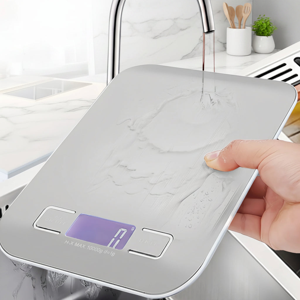 Digital Kitchen Scale 10/5Kg-1G LED Display Stainless Steel Panel Electronic Scales for Home Food Snacks Weighing Baking Tools