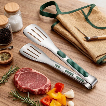 Non Slip Stainless-Steel Food Tongs