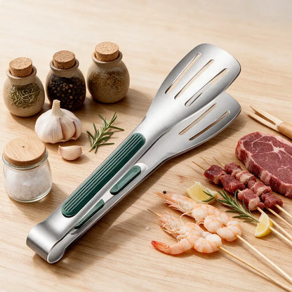 Non Slip Stainless-Steel Food Tongs