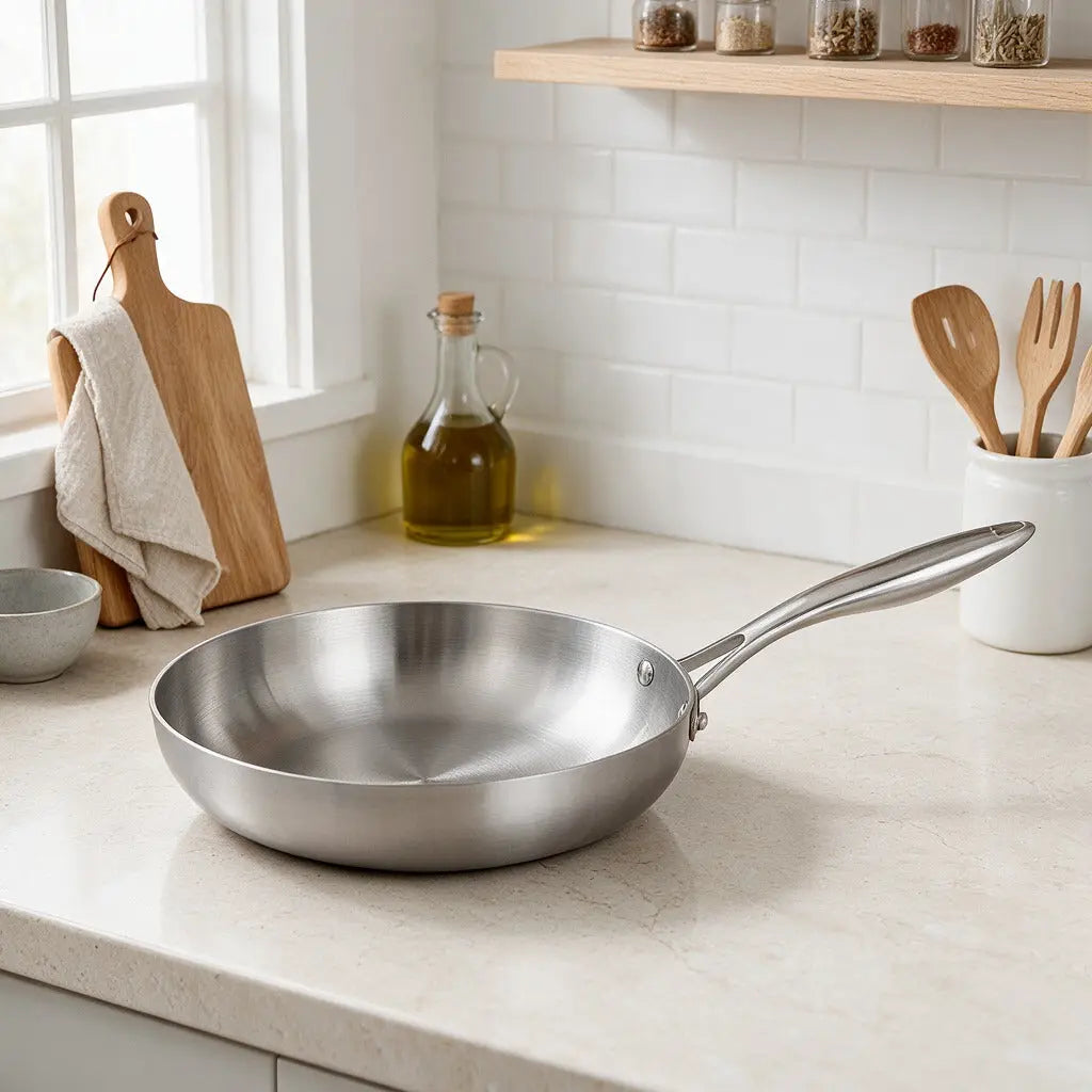 304 Non‑Stick Stainless‑Steel Frying Pan
