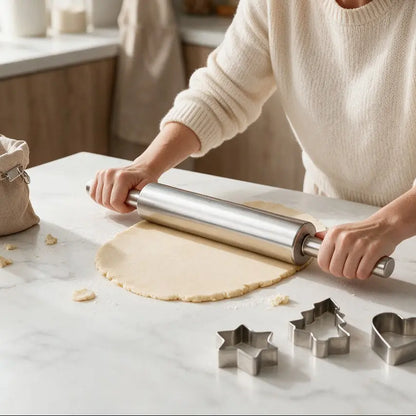 Heavy-Duty Stainless Steel Rolling Pin