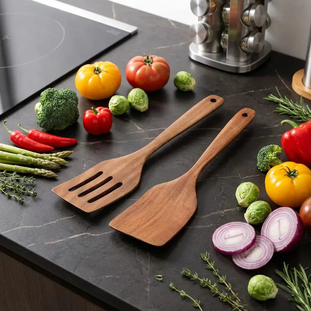 Wooden Cooking Spatula Utensil Set