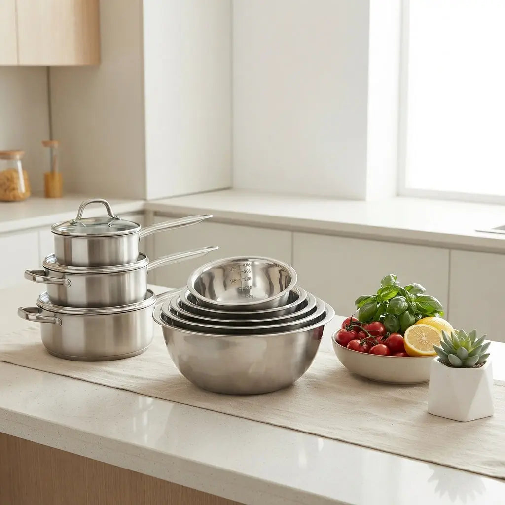 5‑Piece Stainless‑Steel Mixing Bowls Set
