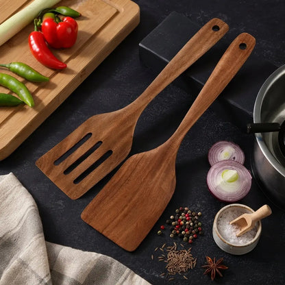 Wooden Cooking Spatula Utensil Set