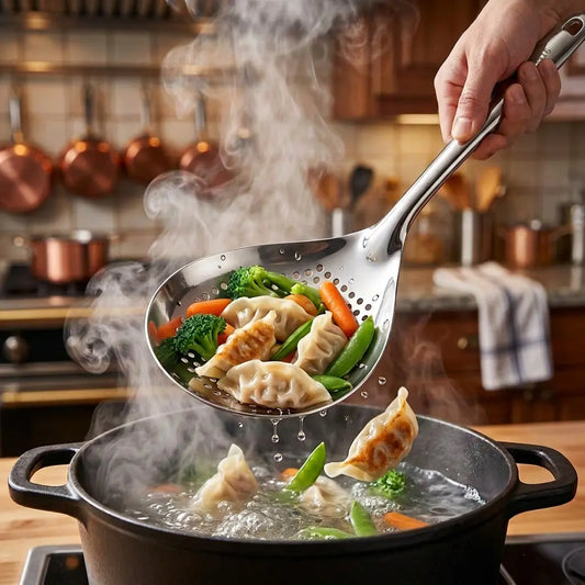 Large Durable Stainless Steel Colander Utensil Spoon