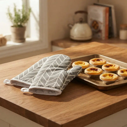 2‑Piece Heat‑Resistant Insulated Oven Mitts Set