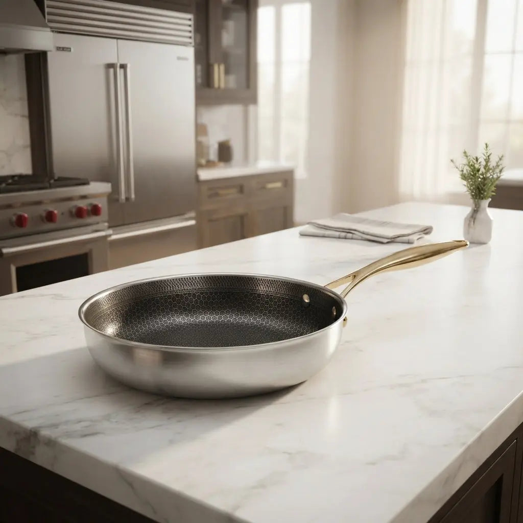 316 Stainless‑Steel Honeycomb Nonstick Frying Pan