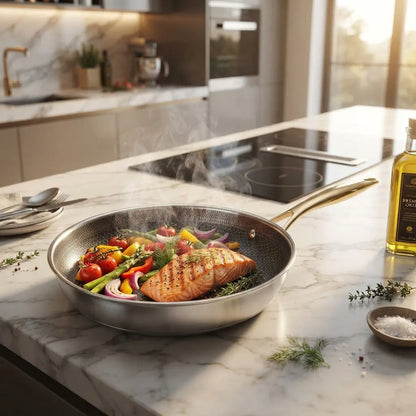 316 Stainless‑Steel Honeycomb Nonstick Frying Pan