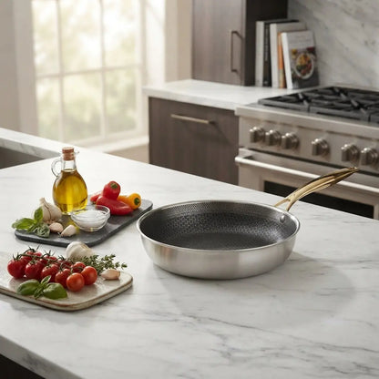 316 Stainless‑Steel Honeycomb Nonstick Frying Pan