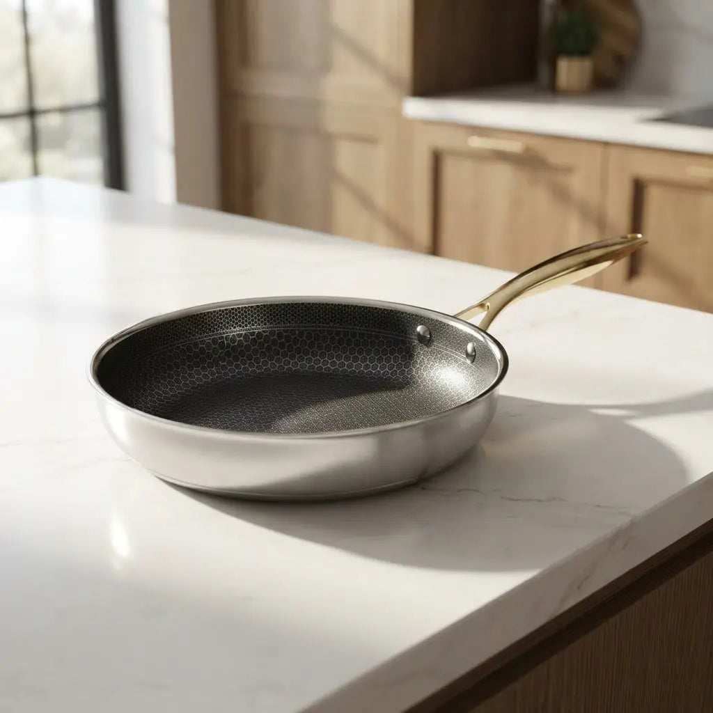 316 Stainless‑Steel Honeycomb Nonstick Frying Pan